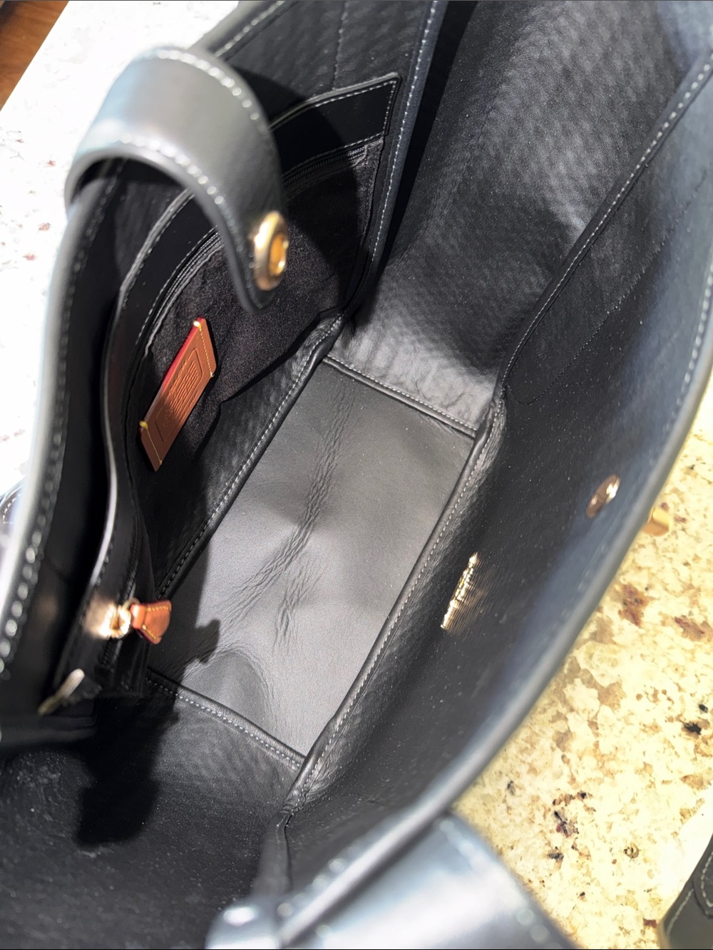 Coach Hadley Turnlock Straw and Leather Tote Bag - Picture 9 of 10